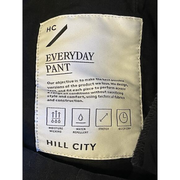 Hill City Everyday Pants Men's 31X32 Elastic Waist Black Flat Front Straight - Picture 12 of 14